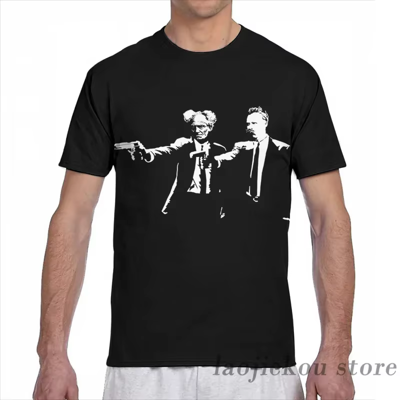 T-Shirt pour hommes et femmes, avec impression intégrale, Schopenhauer et Nietzsche, Fun Philosophy,