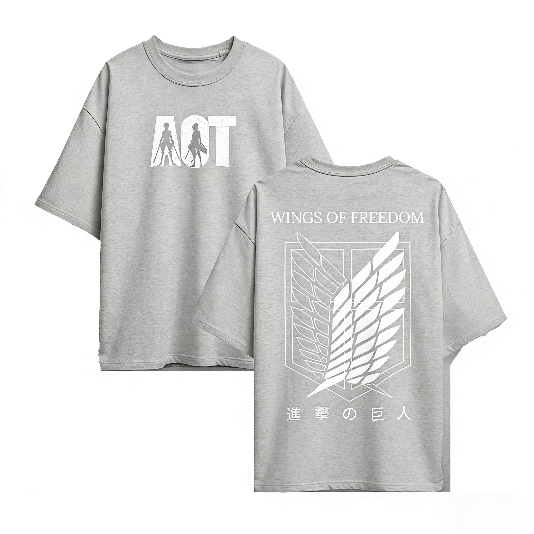T-shirt Bandai Attack on Titan Anime pour hommes et femmes, t-shirt graphique d'été surdimensionné à