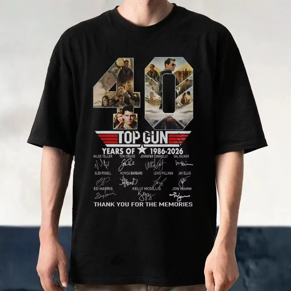 T-shirt Homme/Femme Top Gun 40ème Anniversaire du Film – Nouvelle Collection Été 2026 – Style Rétro 