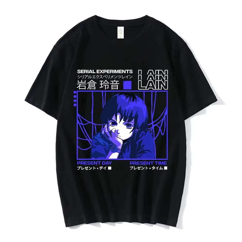 Anime expériences en série Lain T-Shirt hommes femmes graphique t-shirts unisexe Iwakura Manga fille