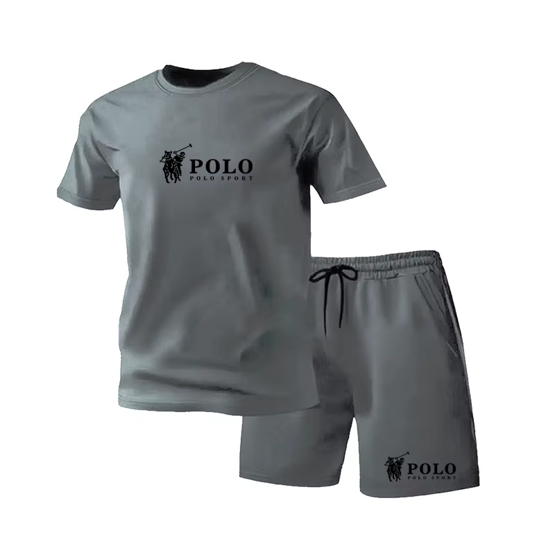 Ensemble T-shirt et short de sport POLO pour homme, manches courtes, été, décontracté, respirant, te
