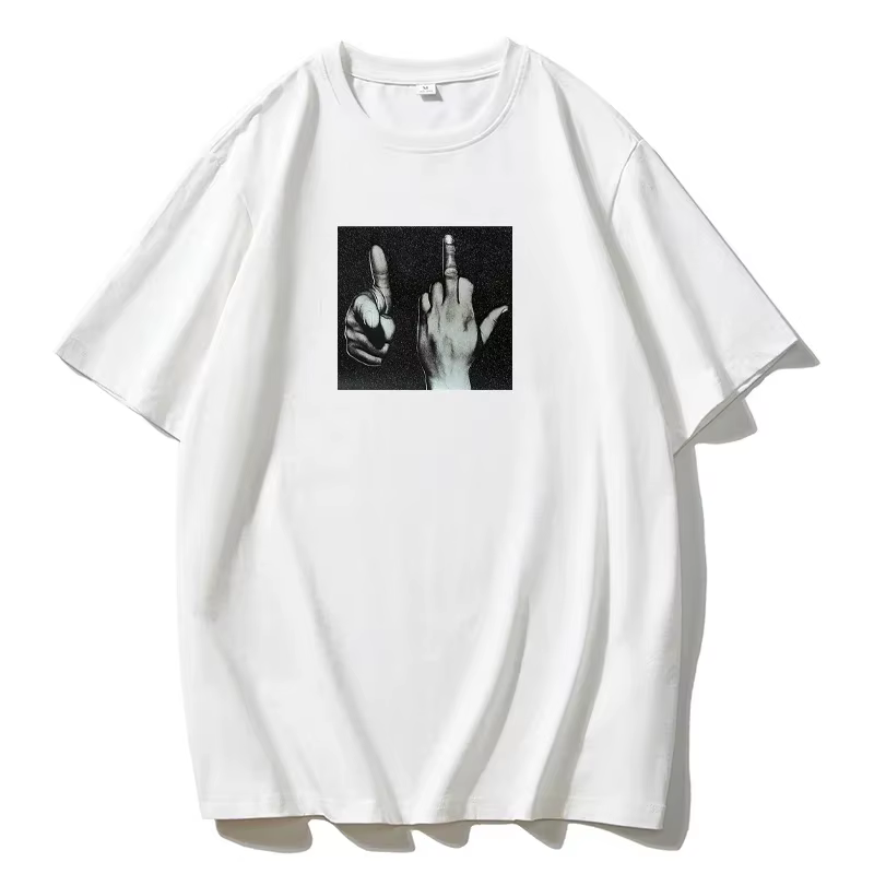 À la mode Ins personnalisé rue décontracté gothique coton imprimé femmes T-shirt 2025 été grande tai
