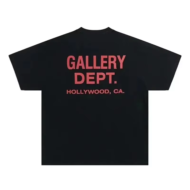 T-shirt vintage style streetwear Gallery Dept imprimé, motif lettres tendance, col rond décontracté,
