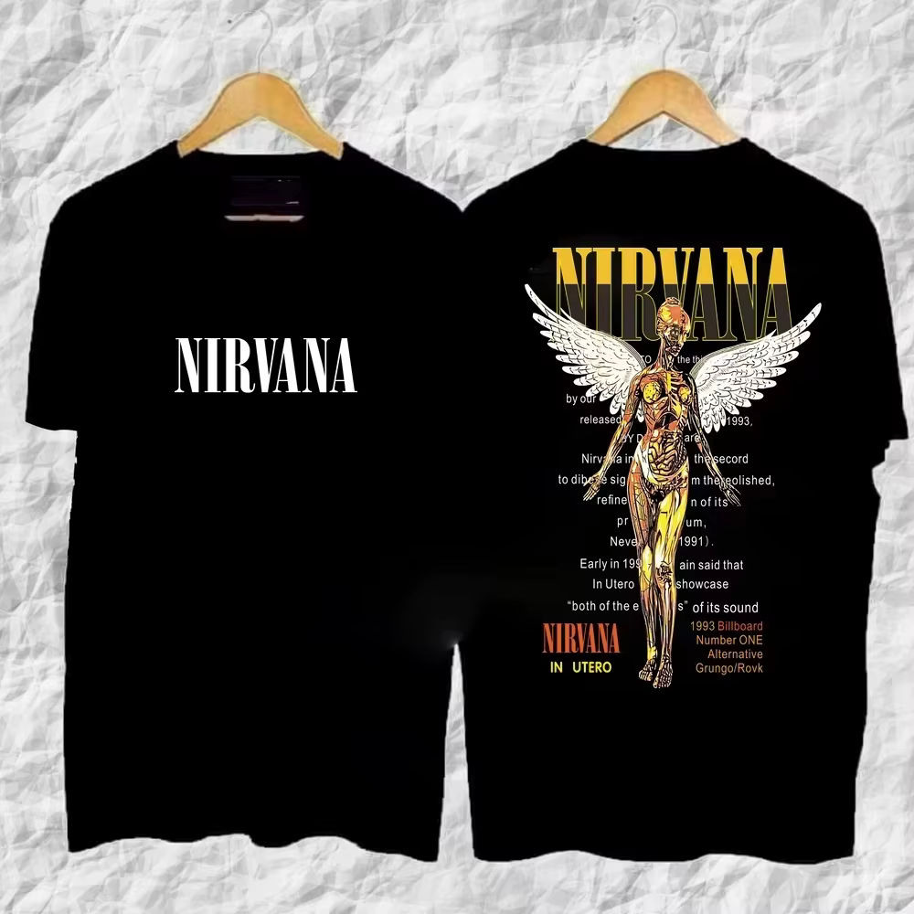 Rock Nirvana Band 2026 Nouveau T-shirt relaxant Nevermind Thai Kurt Kuben Mode masculine Haut à manc