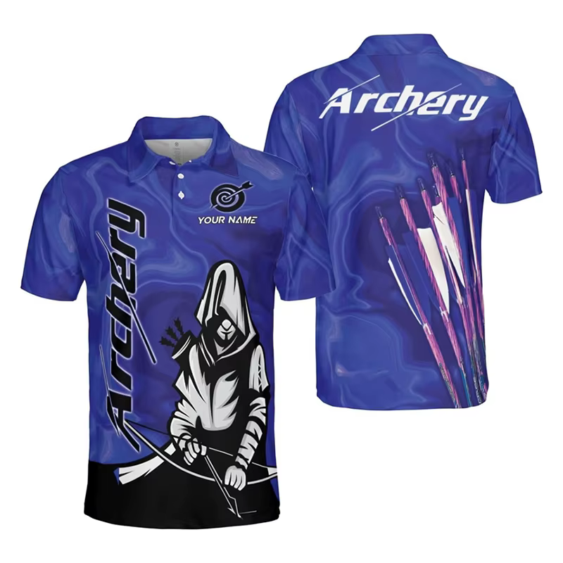 Mode tir à l'arc personnalisé Polo pour hommes personnalité impression 3D rue drôle t-shirt haut été
