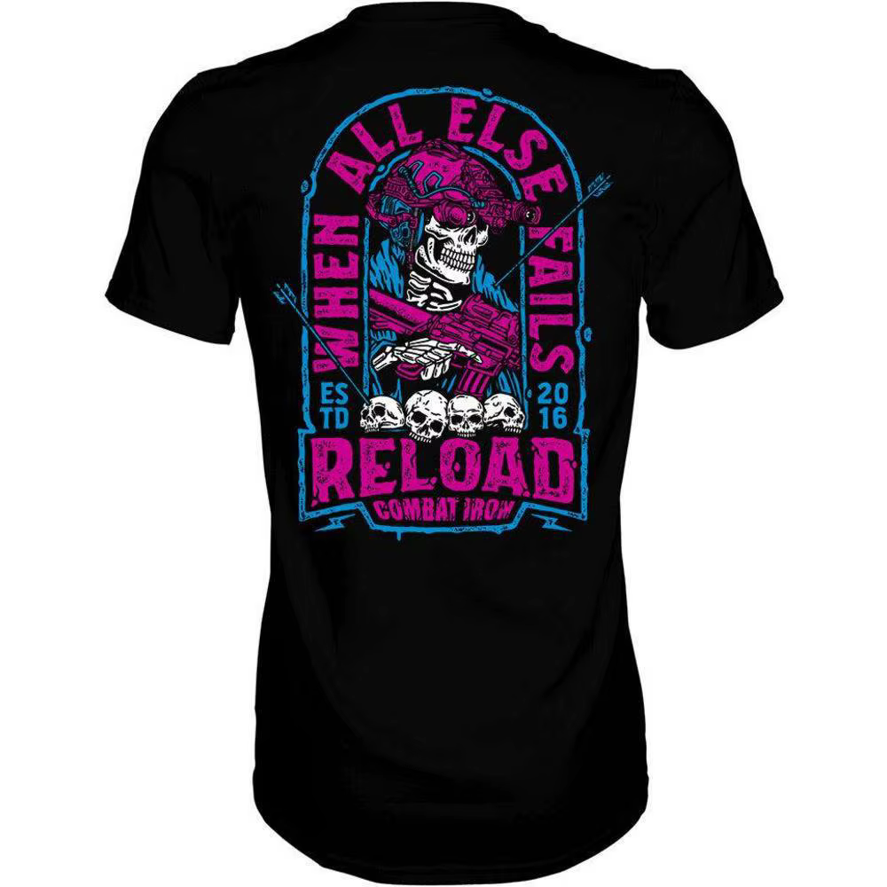 When All Else Fails, Reload T-shirt pour homme - T-shirt militaire Combat Iron - Convient pour les v