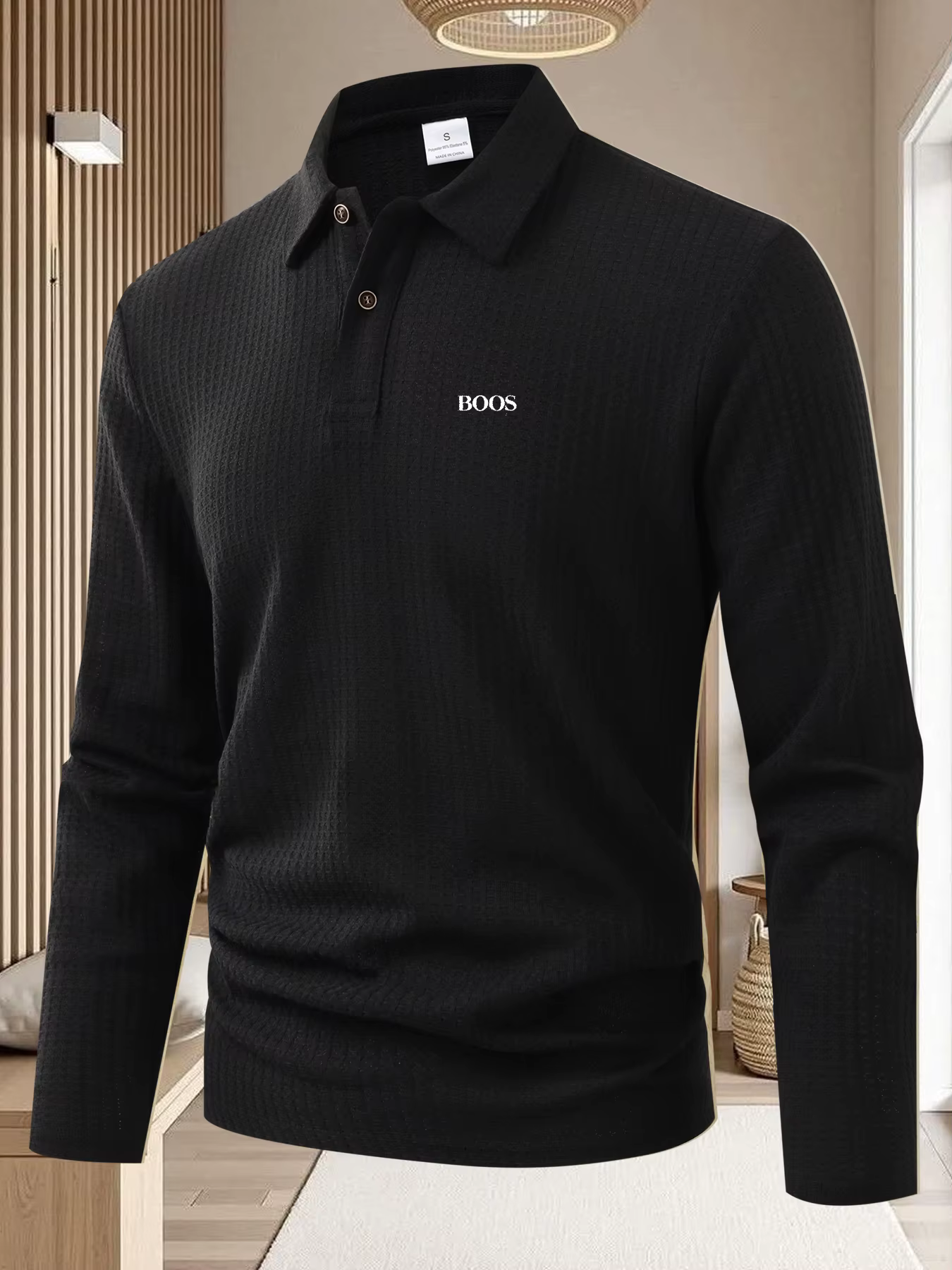 T-shirt à manches longues pour homme de haute qualité, coupe ample, polo brodé, vêtements confortabl