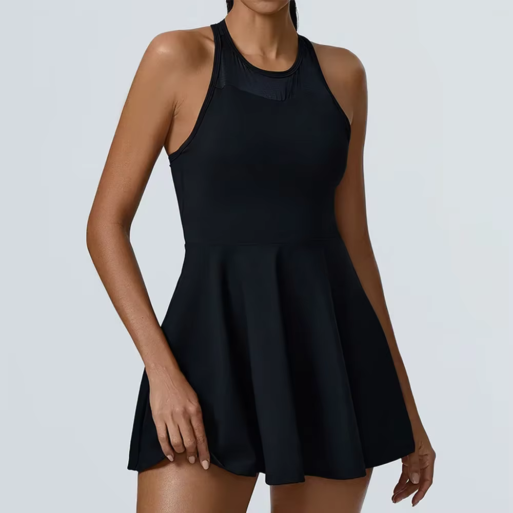 Robe de tennis d'été pour femmes, respirante, à séchage rapide, robe de sport, jupe de sport de plei