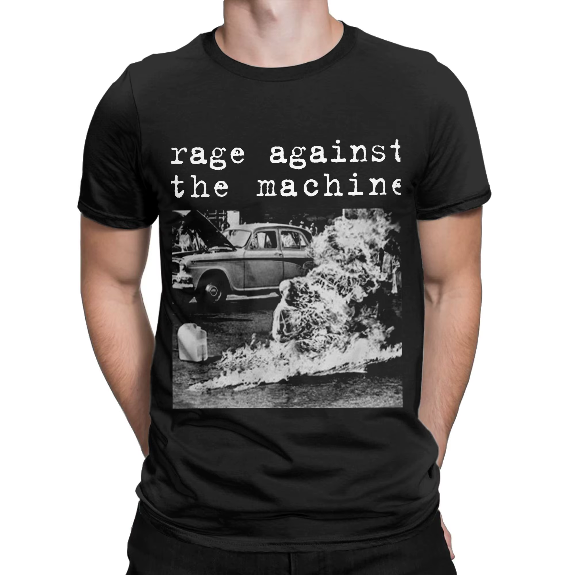 Hommes Rage Against The Machine Rock 70s T-Shirt pur coton vêtements Hipster manches courtes col ron