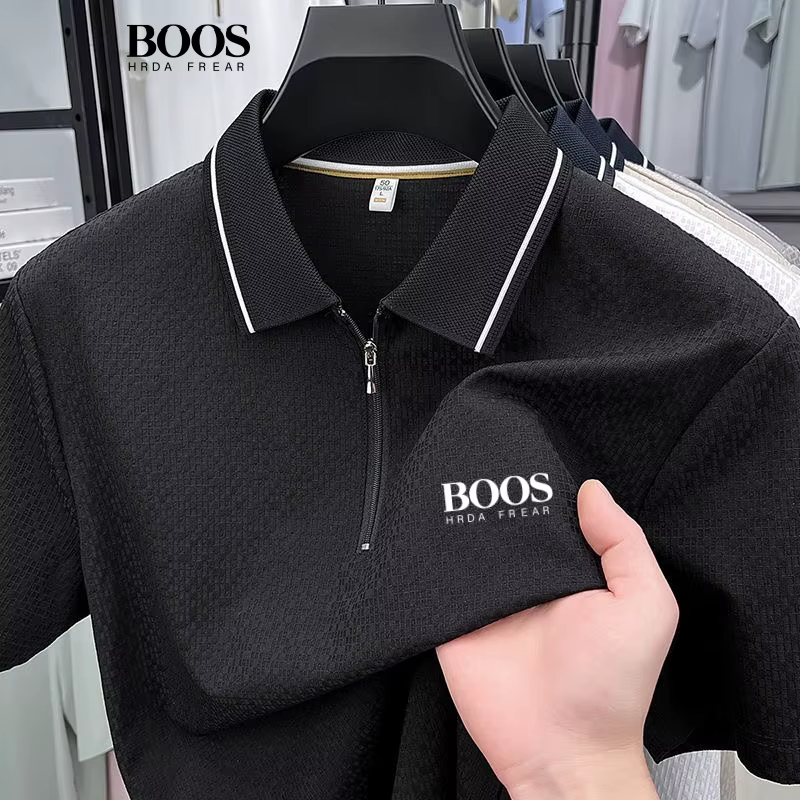 Polo en soie de haute qualité pour hommes, nouvelle version coréenne, tendance, décontracté, respira