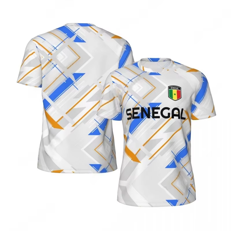 Mode drapeau du sénégal graphique Football T-shirts pour hommes tendance 3D emblème National imprimé