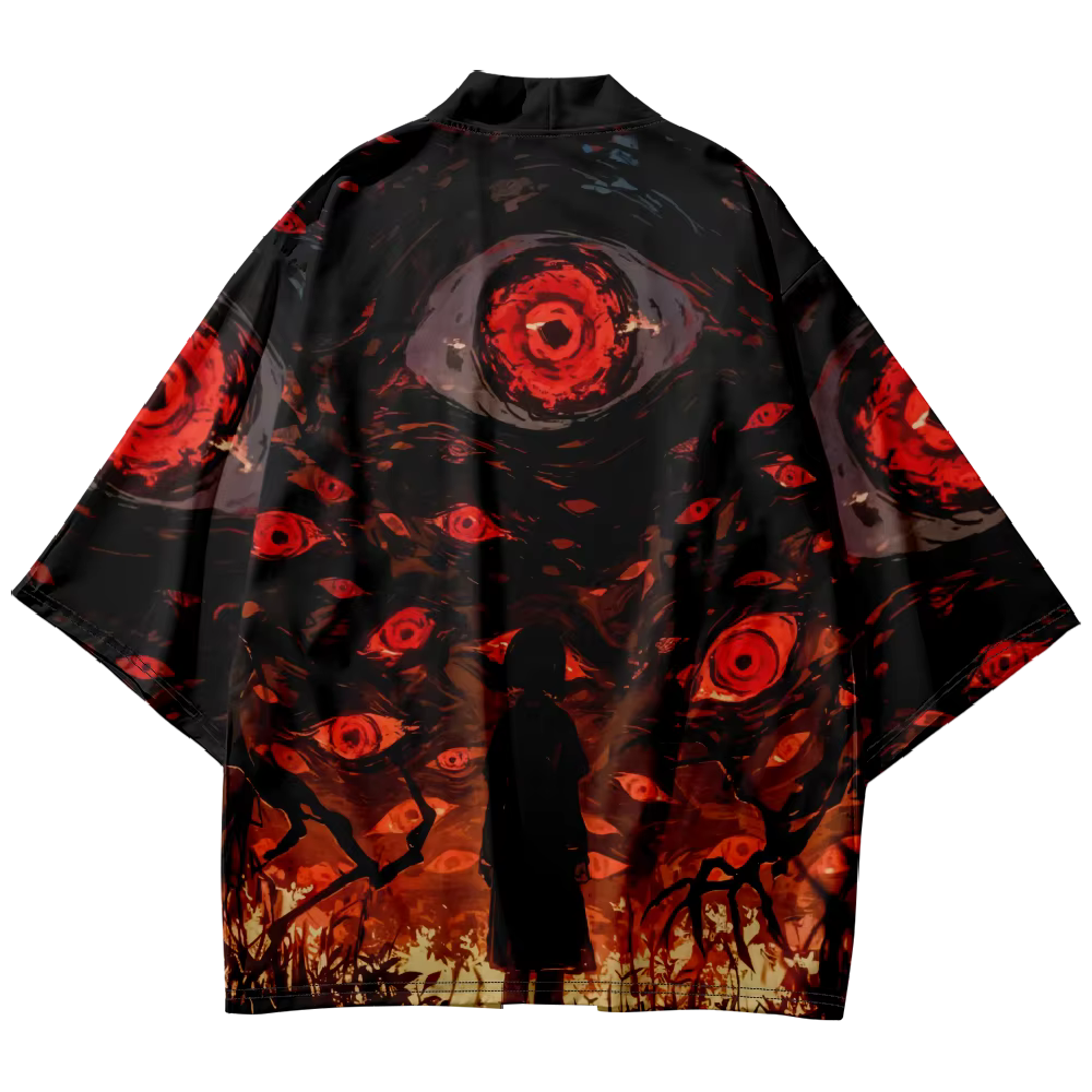 Nouvelle tendance mode hommes décontracté Kimono démon oeil impression hommes traditionnel Kimono qu