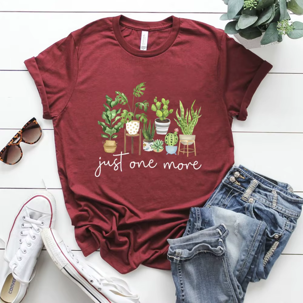 Juste un plus t-shirt plante dame t-shirt plante folle femmes chemises jardinage t-shirt femmes manc