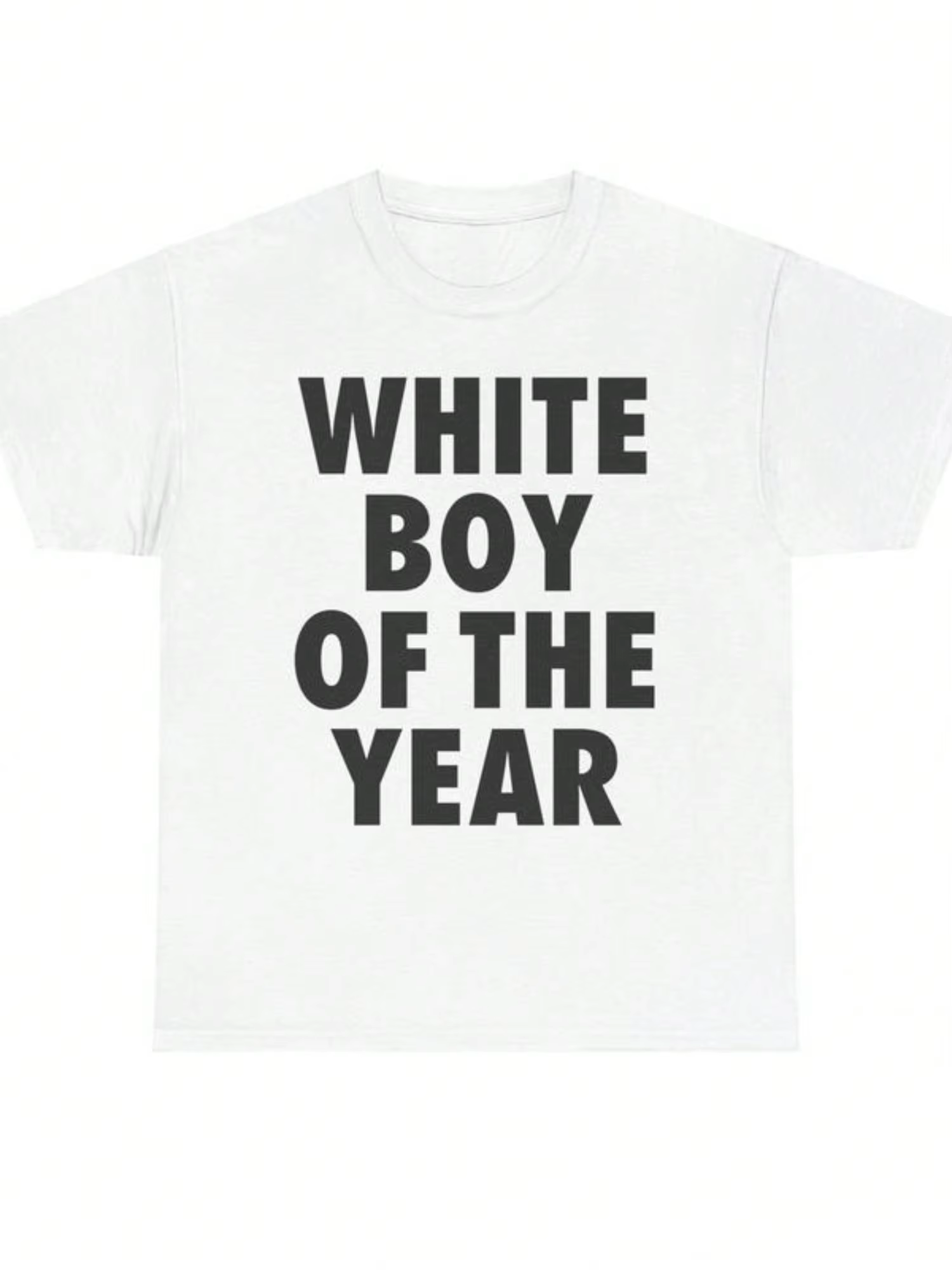 Blanc garçon de l'année chemise hommes femmes surdimensionné été coton imprimé à manches courtes T-s