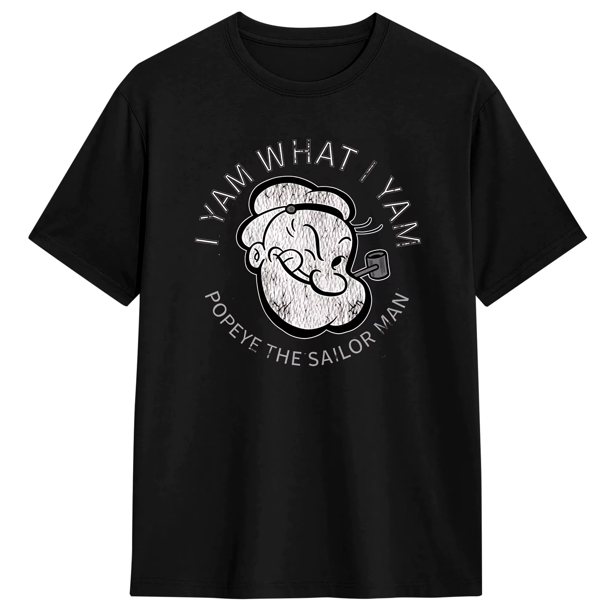 T-shirt Popeyed Sailor Man Quote What I Yam, T-shirts tendance, Streetwear à manches courtes, T-shir