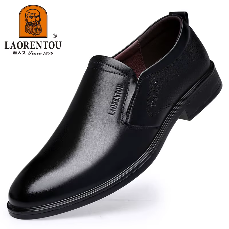 LAORENTOU chaussures décontractées en cuir véritable, semelle souple respirante en peau de vache pou