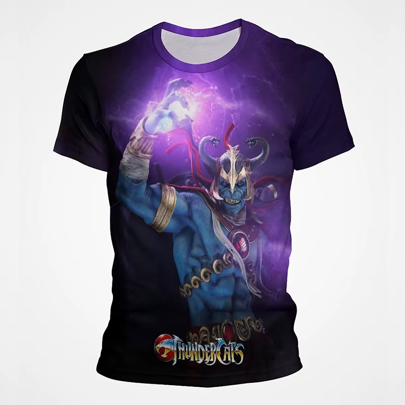 Thundercats dessin animé 3D impression T-Shirts hommes femmes mode Streetwear surdimensionné à manch