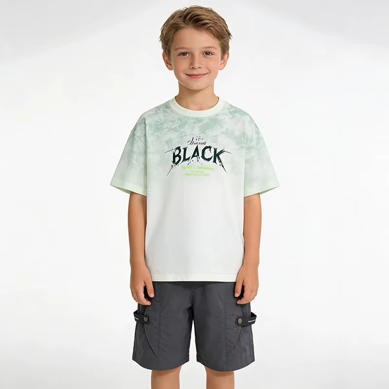 Ensemble 2 pièces d'été pour adolescents : T-shirt tie-dye à col rond et short cargo décontracté – T