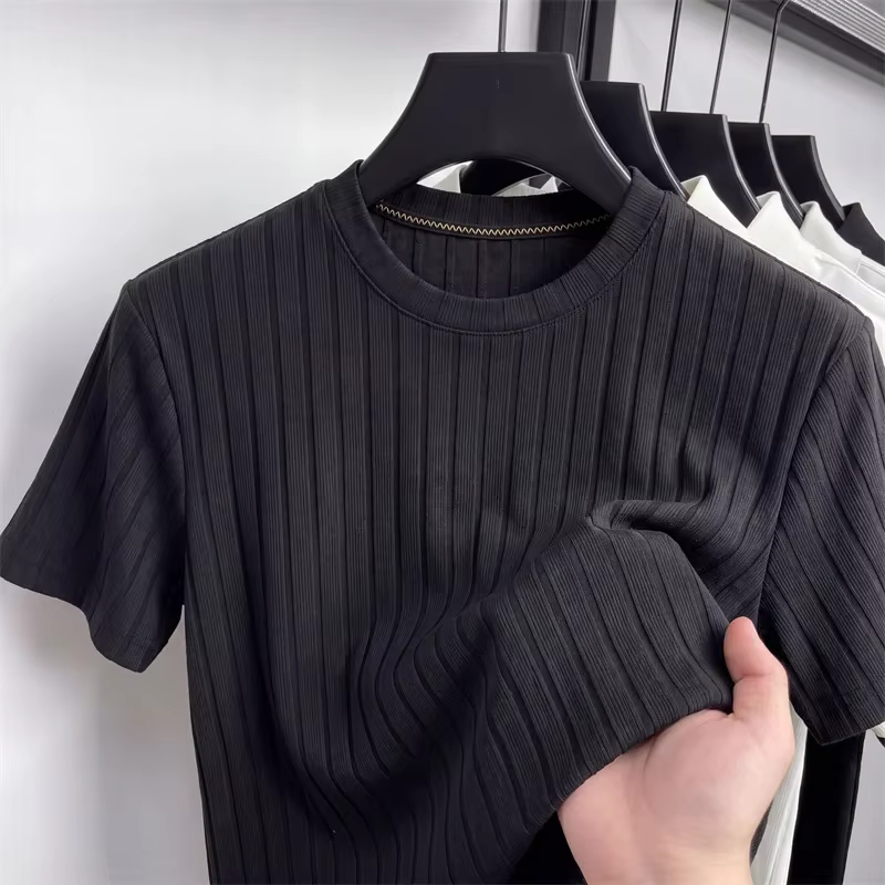 Polo côtelé basique pour homme à col, manches courtes, confortable et décontracté, conçu pour un usa