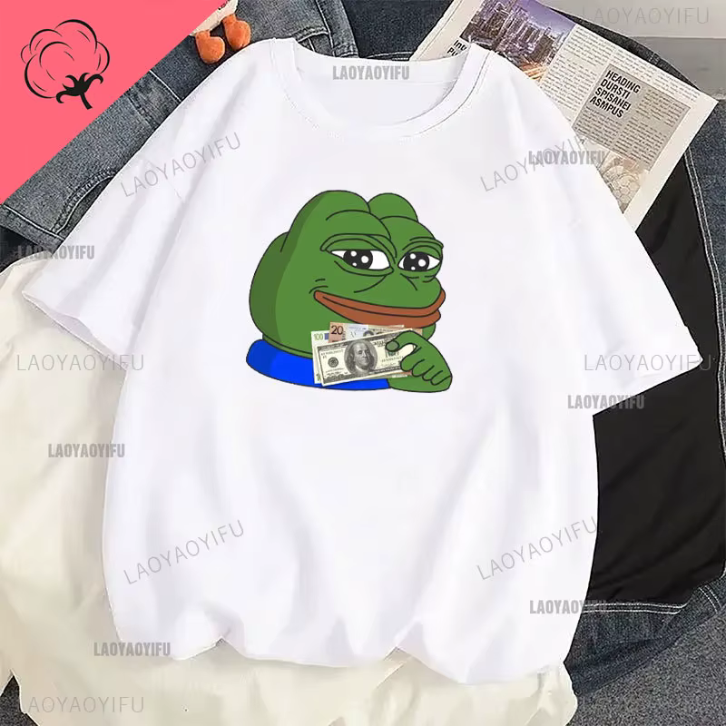 Pepe-T-shirt à manches courtes pour homme, 100% coton, streetwear, décontracté, mignon, Harajuku, Ka