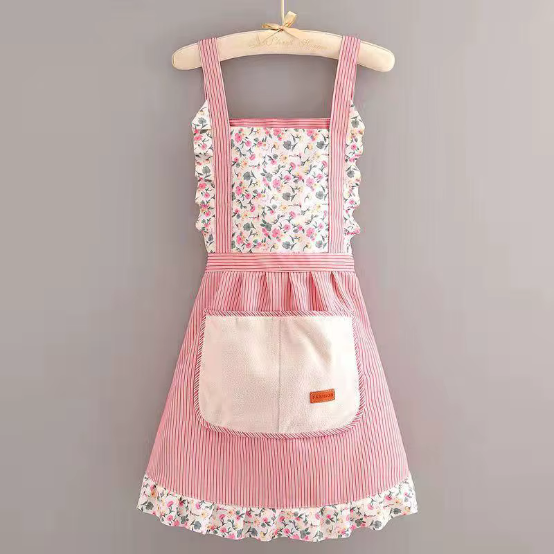 2025 Nouveau Femmes Cuisine Floral Tablon Coupe Manches Longues Couverture Cuisine Cuisine Vêtements
