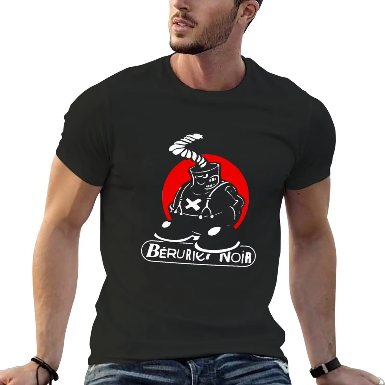 Berurier Noir-T-shirt graphique en coton pour homme, vêtement masculin