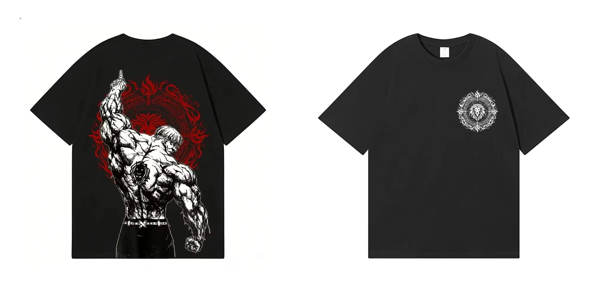 T-shirt Anime Lion's Sin of Pride Escanor, streetwear de haute qualité, haut à manches courtes pour 
