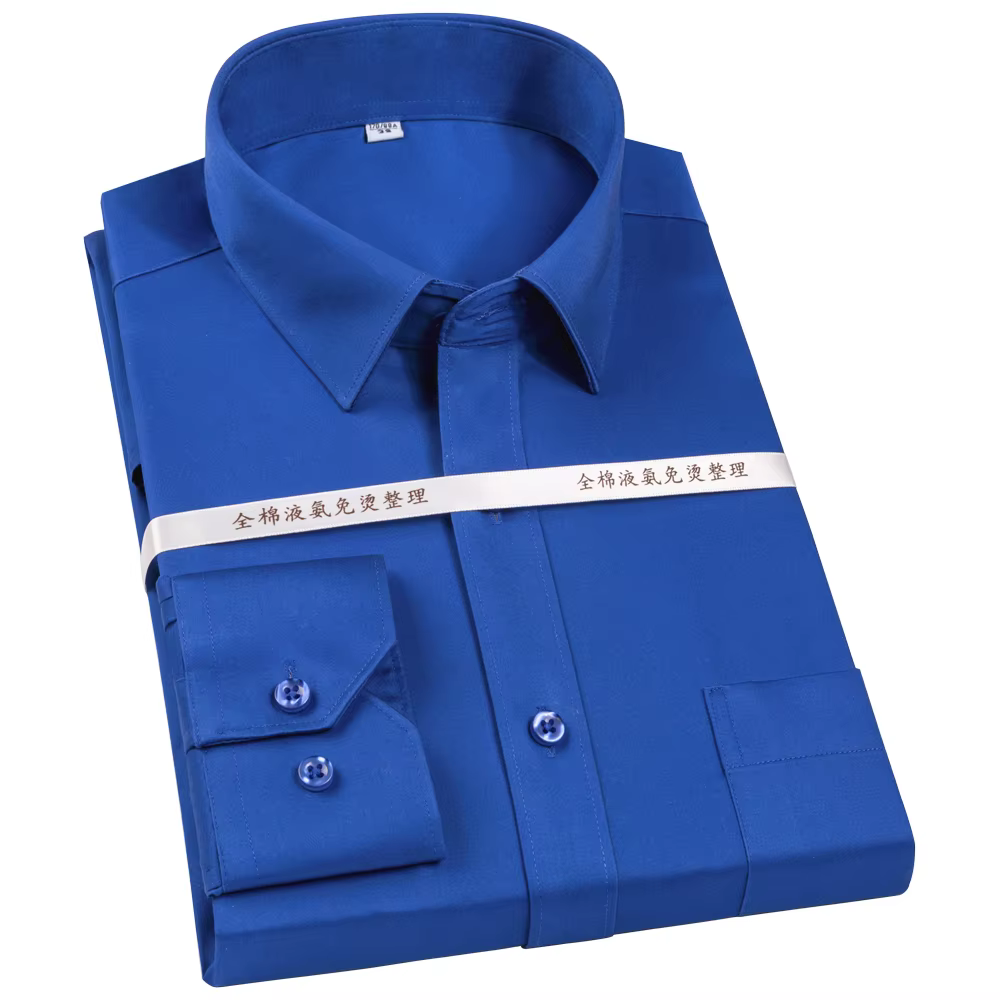Chemise habillée basique pour hommes, coupe Standard, sans fer, couleur unie, Business formel, Premi