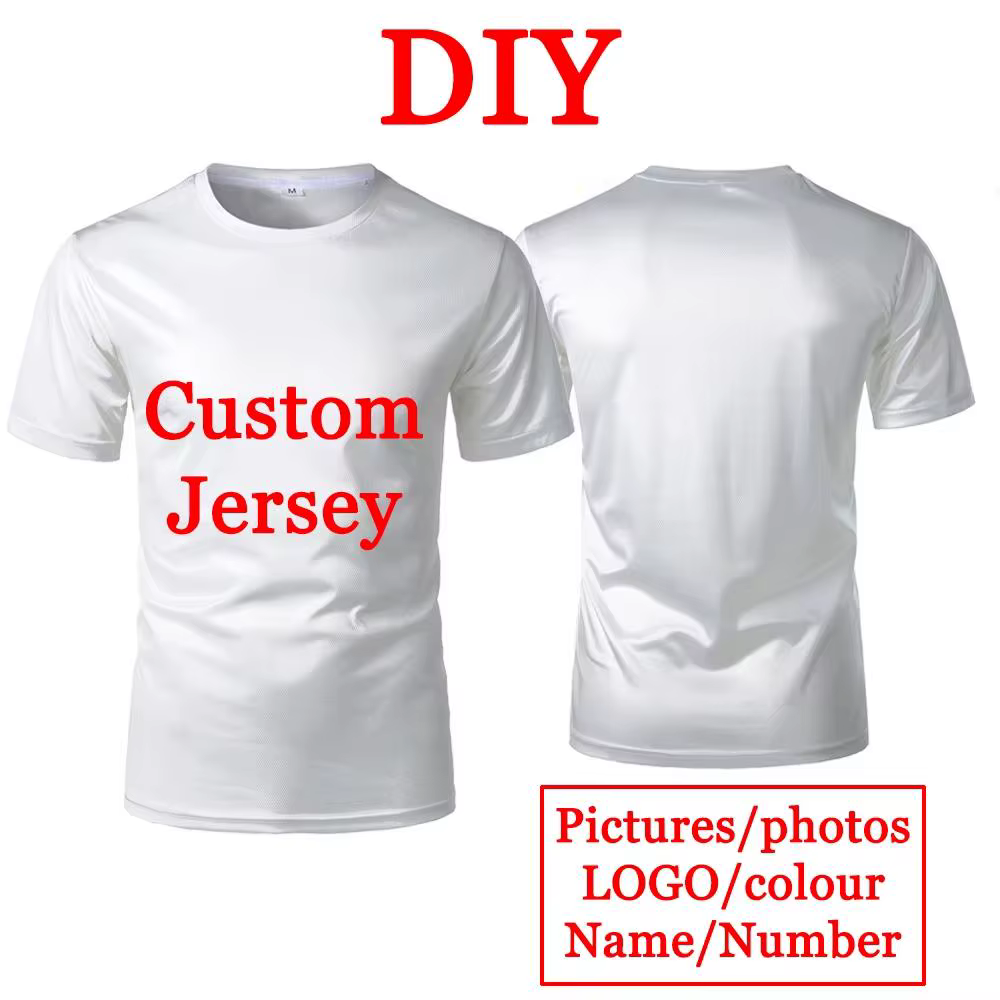 T-shirt personnalisé avec logo et nom, maillot de sport respirant à séchage rapide, pour hommes et f