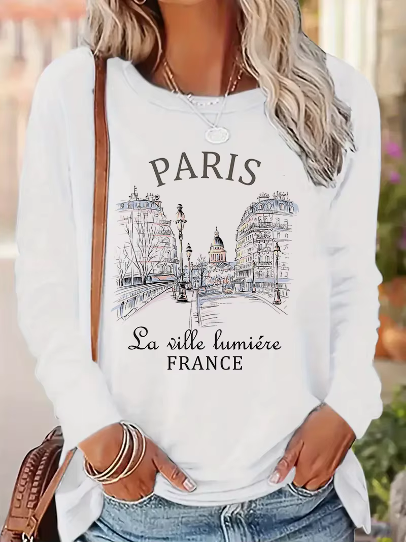 2025 mode Paris lettre impression chemise drôle gothique T-Shirt femmes décontracté impression à man