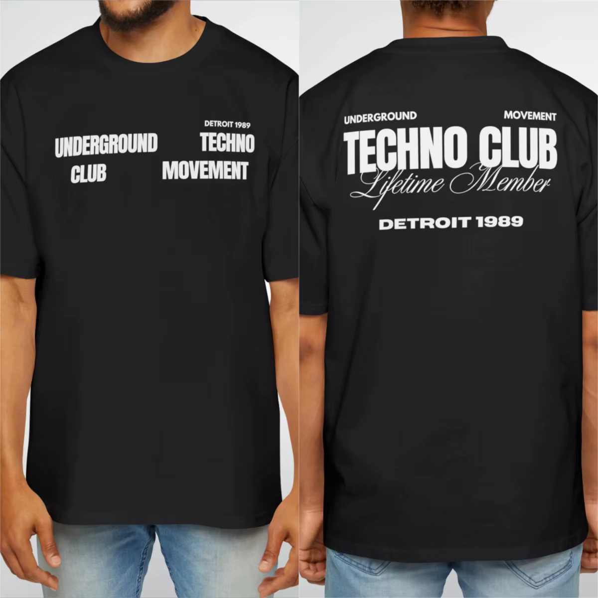 Detroit Techno T-Shirt surdimensionné: Festival de musique Rave Wear vêtements graphique chemise à m