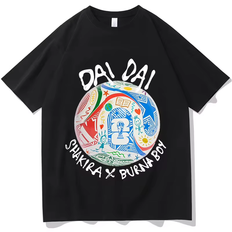 T-shirt unisexe Shakira DAI DAI 2026 – Mode décontractée, chemises de tournée, esthétique Y2K, Hip H