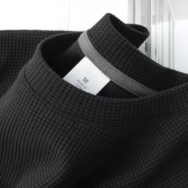 T-shirt gaufré à manches courtes pour hommes et femmes, haut d'été japonais à col rond et demi-manch