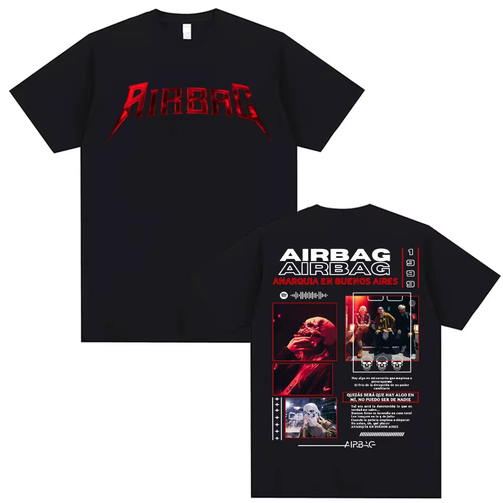 T-shirt de la tournée 2026 de Singer Airbag Anarquia En Buenos Aires, pour hommes et femmes, mode ét