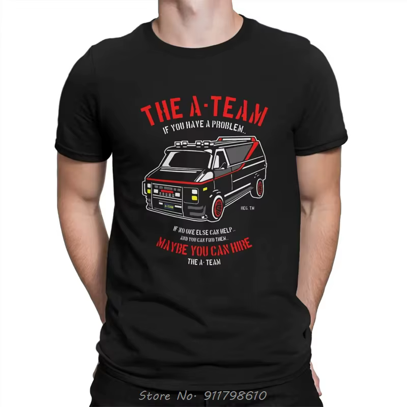 T-shirt unisexe à manches courtes et col rond, vêtements College en coton, t-shirt The A-Team ELI, H