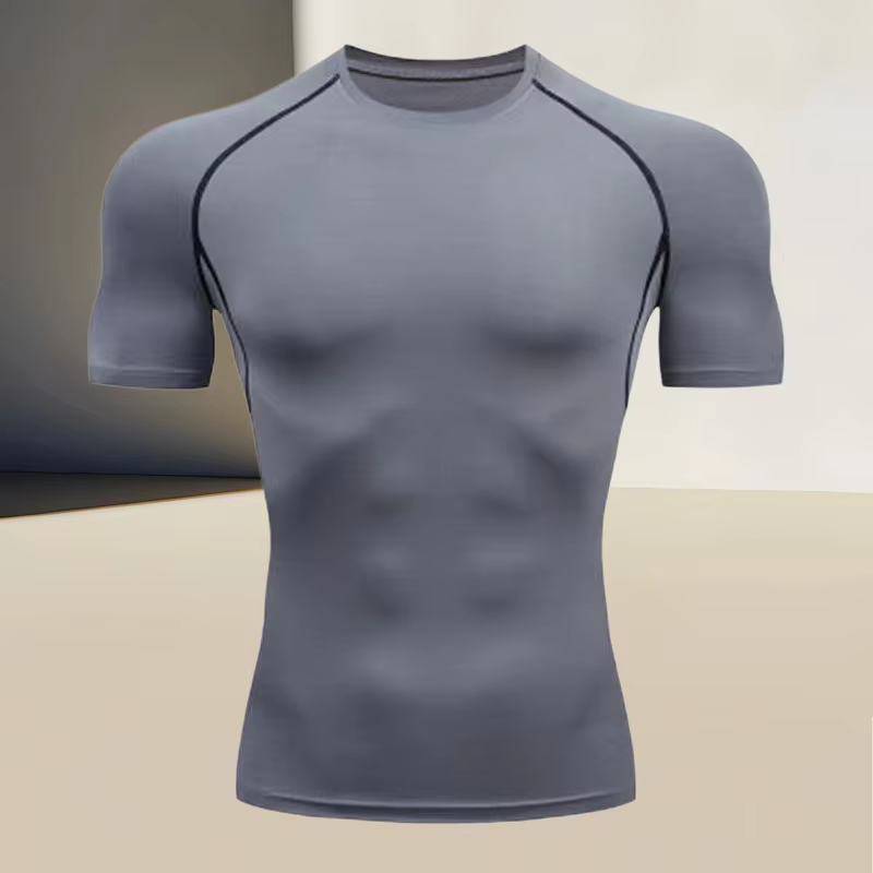 T-shirt de compression pour homme, idéal pour la course à pied, l'escalade et les entraînements en s