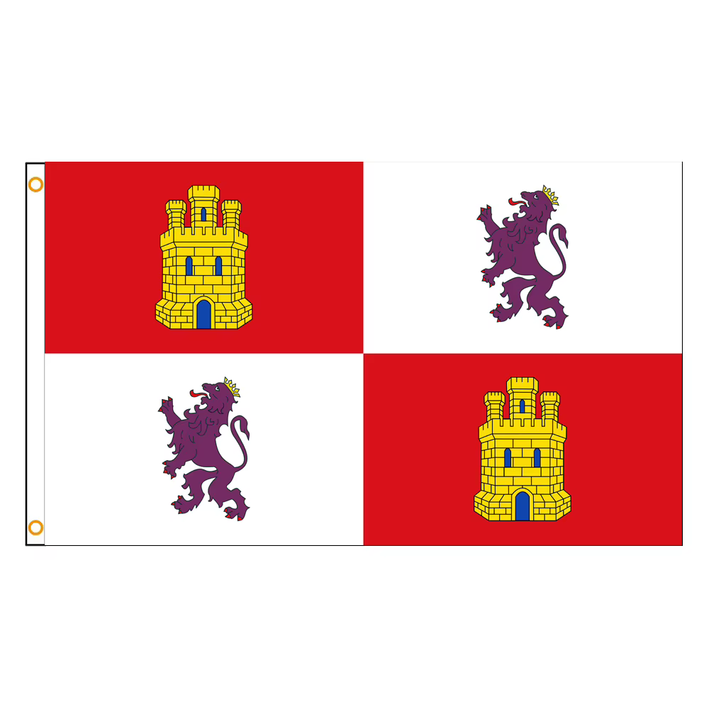 Drapeau emblématique de la Castille et León, 3x5 pieds, en polyester imprimé, bannière de la communa