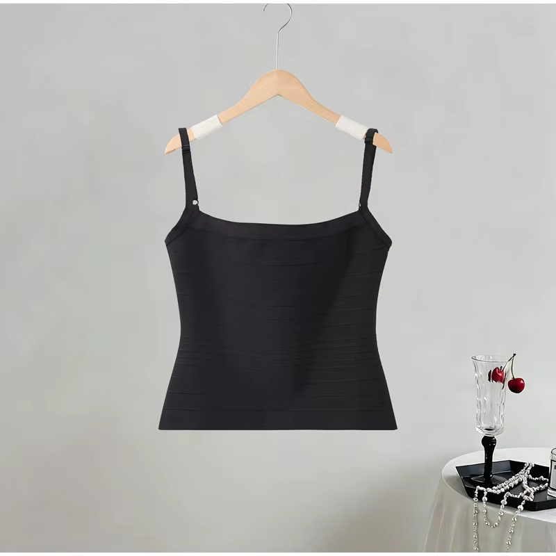 Débardeurs sexy rayés pour femmes, coupe ajustée élastique à la taille, nouvelle collection Printemp