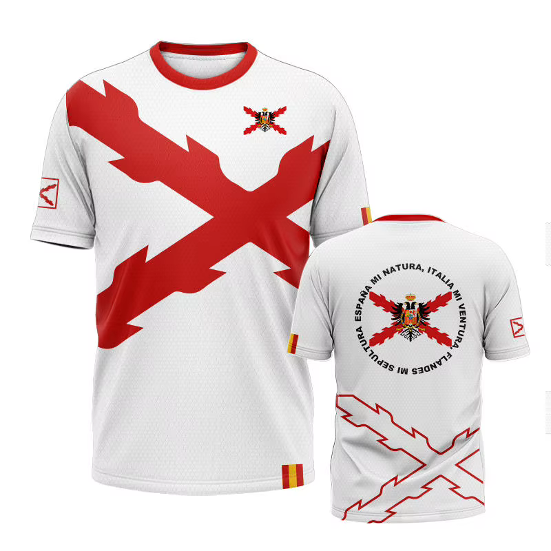 TESN espagnol hommes sport T-Shirt décontracté mode HD impression chemise respirante rue jeunesse ha