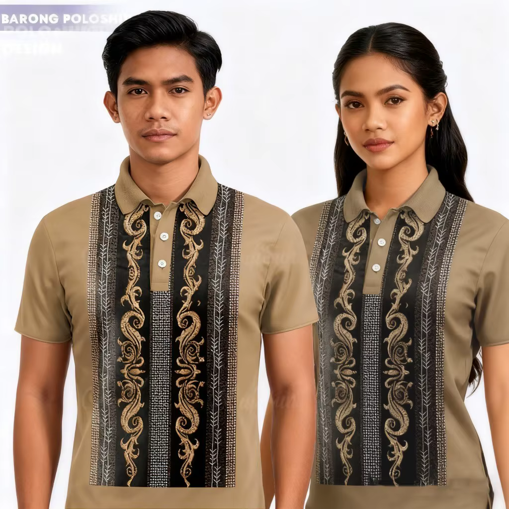 Chemise Polo Unisexe Barong 2026 – Tenue Traditionnelle Philippines – Manches Courtes – Idéale pour