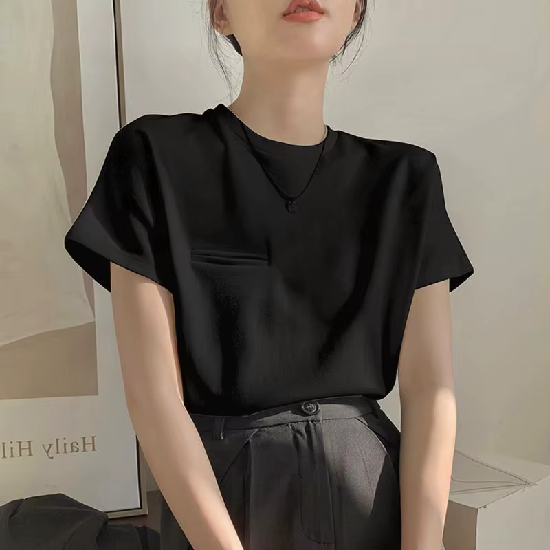 T-shirt d'été à manches courtes pour femmes, Style coréen, Simple, mode Pure, bureau, loisirs doux t