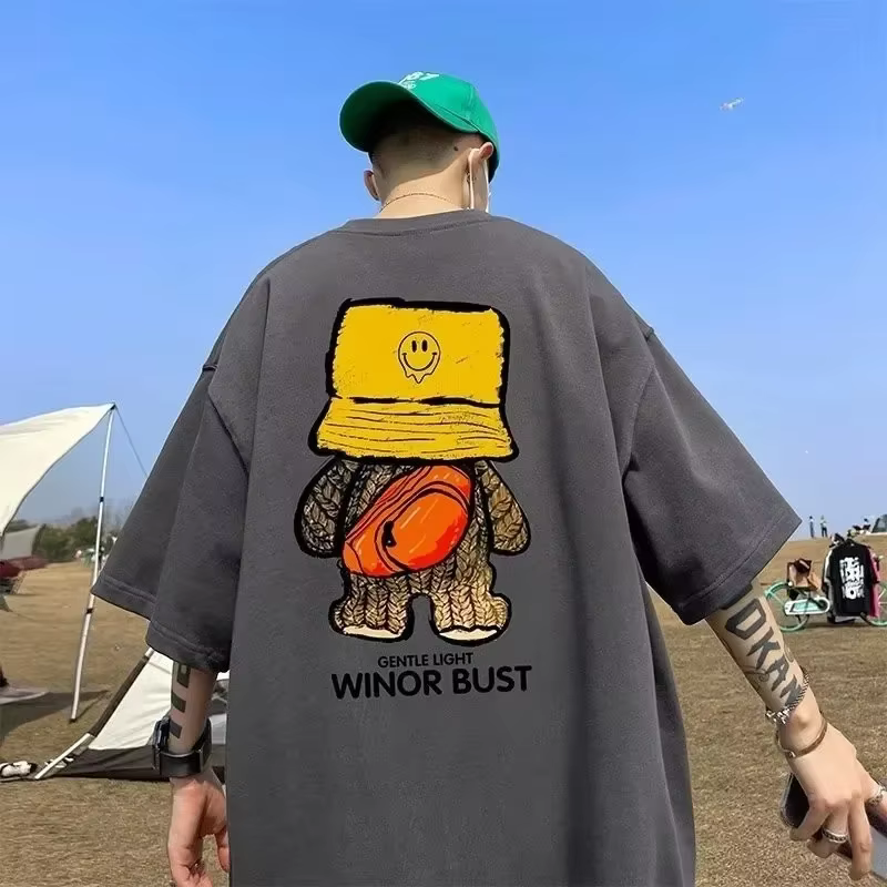 T-shirt à manches courtes de style coréen pour hommes en grande taille M-8XL