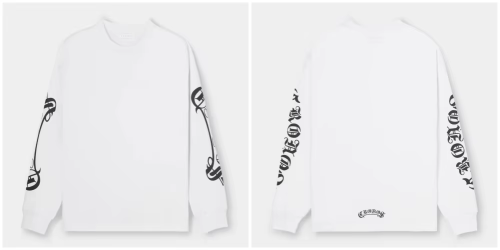 T-shirt à manches longues surdimensionné pour homme, imprimé script gothique, col rond, streetwear j
