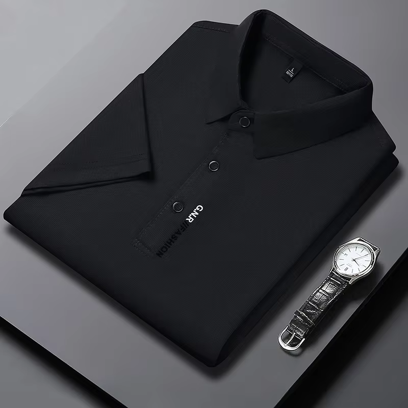 Polo à manches courtes pour hommes, couleur unie, respirant, confortable, élastique, nouvel arrivage