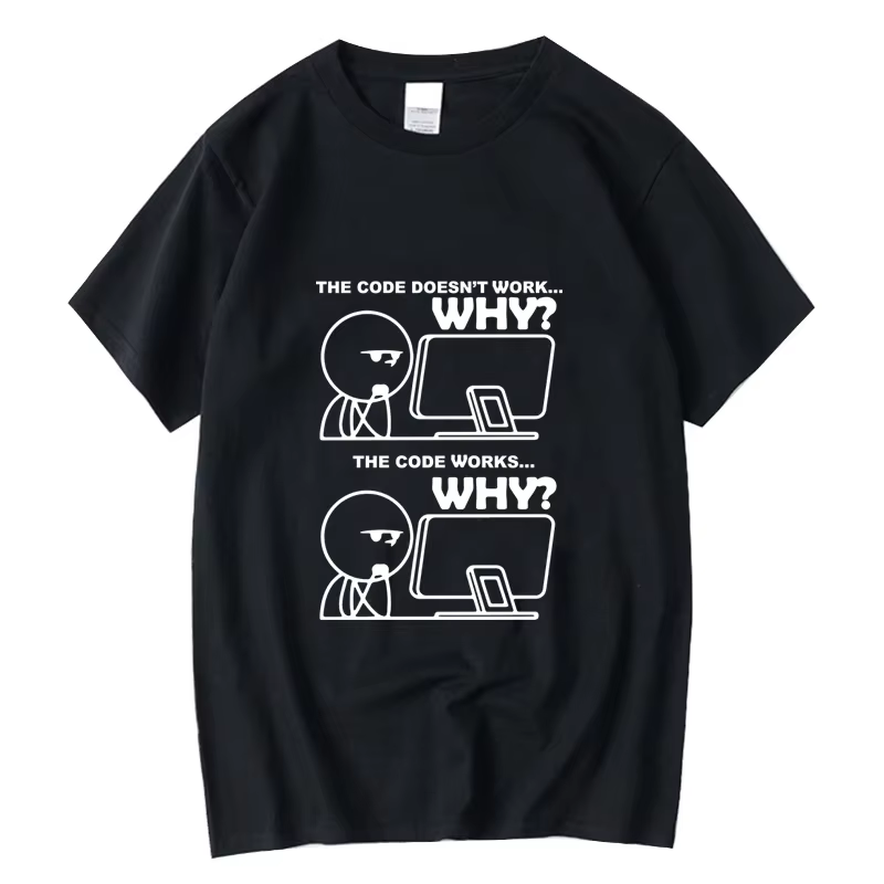 T-shirt à manches courtes pour hommes, 100% coton, imprimé programmeur drôle, été, t-shirt à col ron