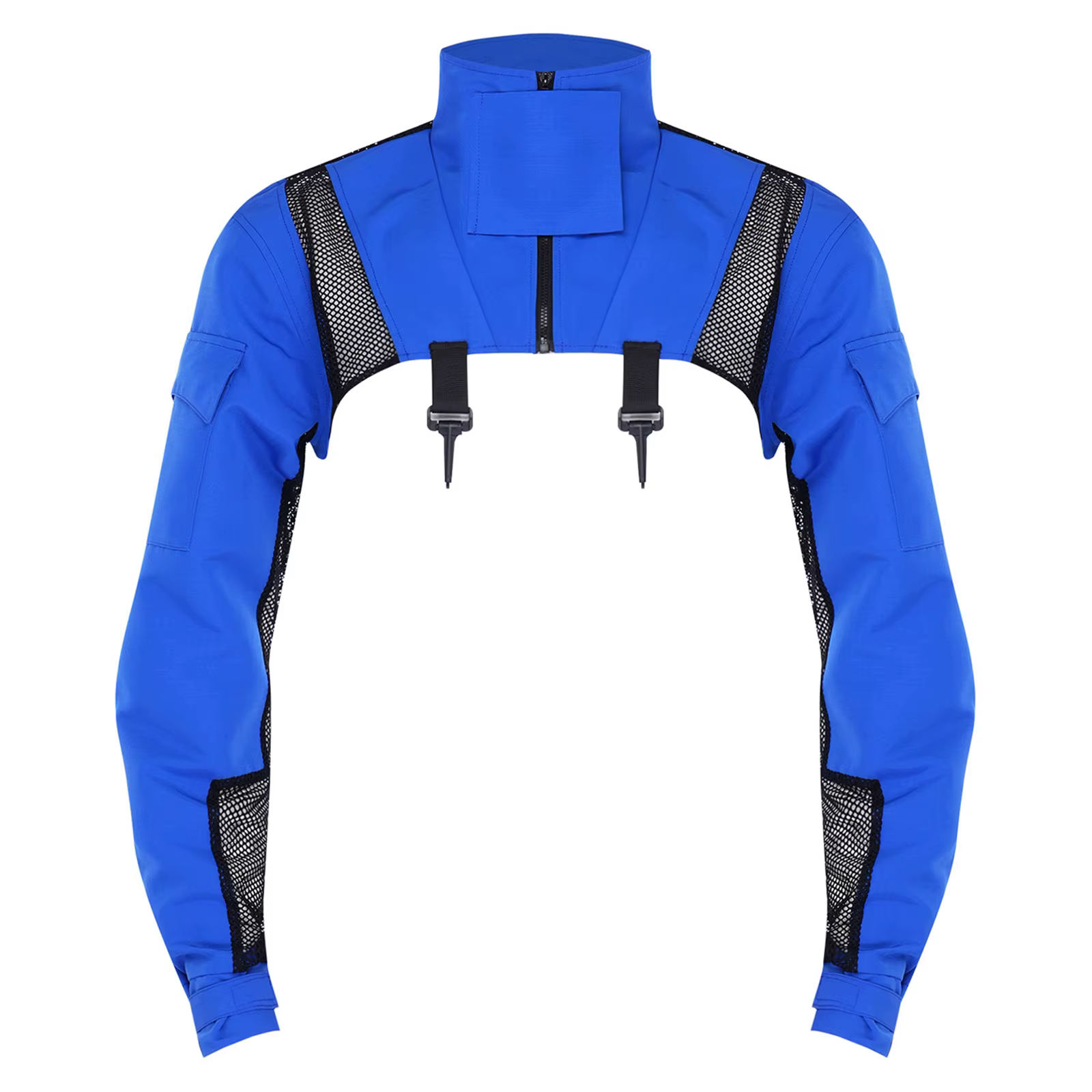 T-shirt de combat pour homme à manches longues, avec protection d'épaule, col montant, empiècements 