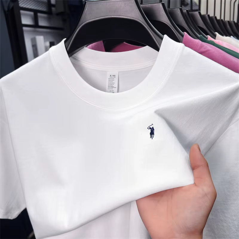 T-shirt homme 100% coton à manches courtes, marque Paul Pony, broderie, été, nouveau, haut de gamme,