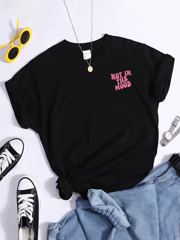 T-shirt à manches courtes pour femme, haut à la mode, décontracté, doux, de rue, avec Design de Nich