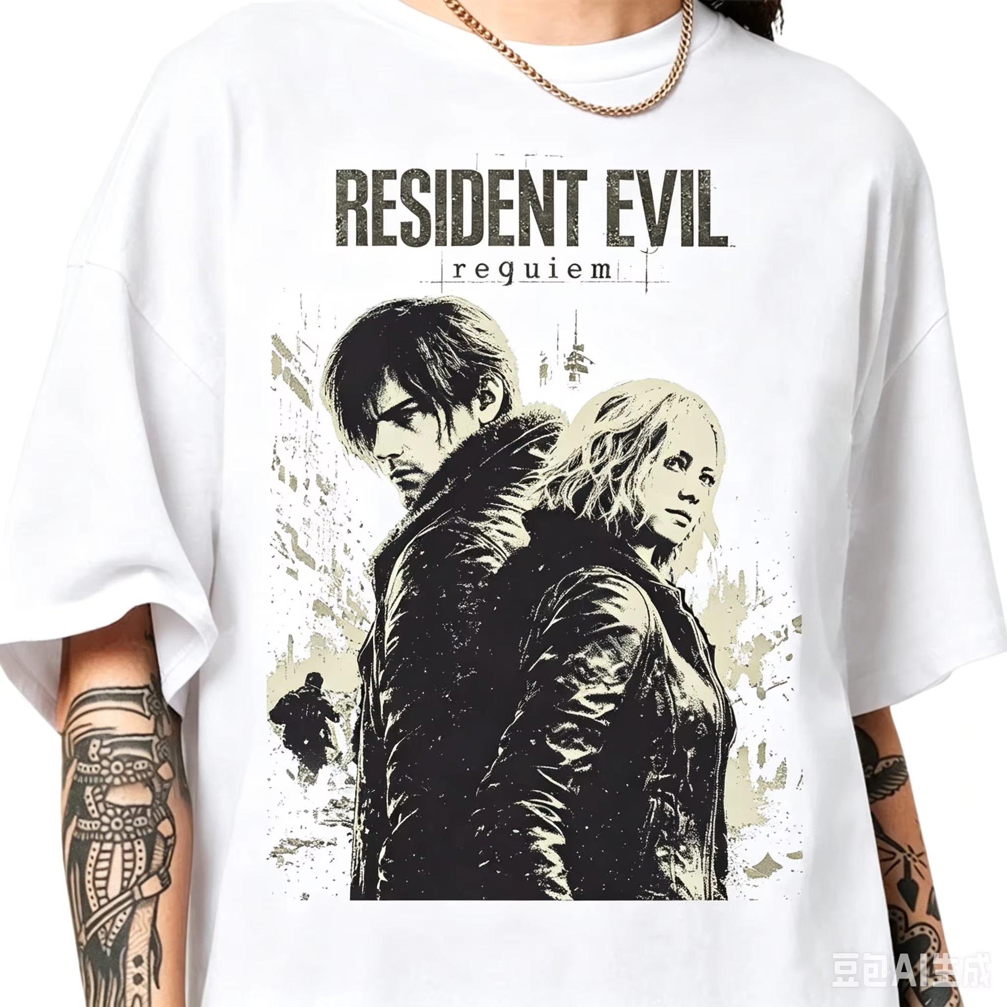 T-shirt rétro Resident Evil Requiem pour hommes et femmes, vêtements d'été en coton, mode décontract