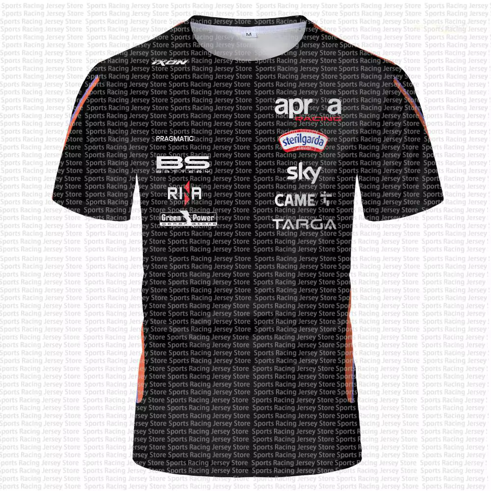 T-shirt homme noir style course imprimé 3D, manches courtes, col rond, inspiré des équipes sportives